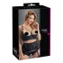 Cottelli Plus Size - atvira liemenėlė su dirželiais ir žiedais - juoda
