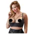 Cottelli Plus Size - atvira liemenėlė su dirželiais ir žiedais - juoda