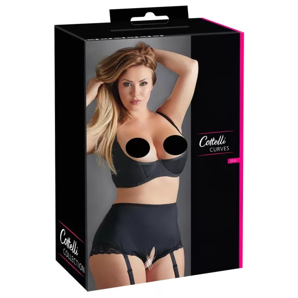 Cottelli Plus Size - pakeliančio tipo liemenėlė su lankeliais - juoda - 95E