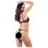 Cottelli - atvira liemenėlė su dirželiais ir žiedais - juoda - tanga - 85C/L