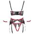 Cottelli Bondage - Blizgesio ir nėrinių rinkinys pakylėkit aistrą! (raudona) - XL