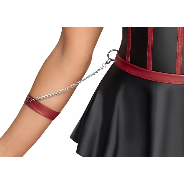 Cottelli Bondage - blizgus rinkinys su rankų antrankiais - juodas - 80B/M
