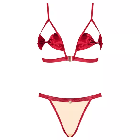 Obsessive Rubinesa - erotinis apatinių rinkinys - raudonas - L/XL