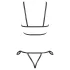 Cottelli Bondage - kūno diržų bikini - blizgus juodas - XL