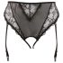 Cottelli Plus Size - nėrinių prisegamų kojinių kelnaitės (juoda) - XXXXL