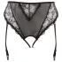 Cottelli Plus Size - nėrinių prisegamų kojinių kelnaitės (juoda) - XXXXL