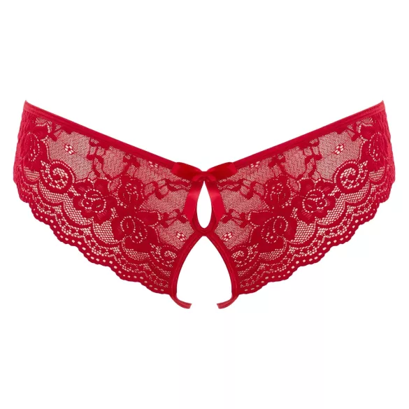 Cottelli - atviros moteriškos prancūziškos kelnaitės su kaspinu - raudonos