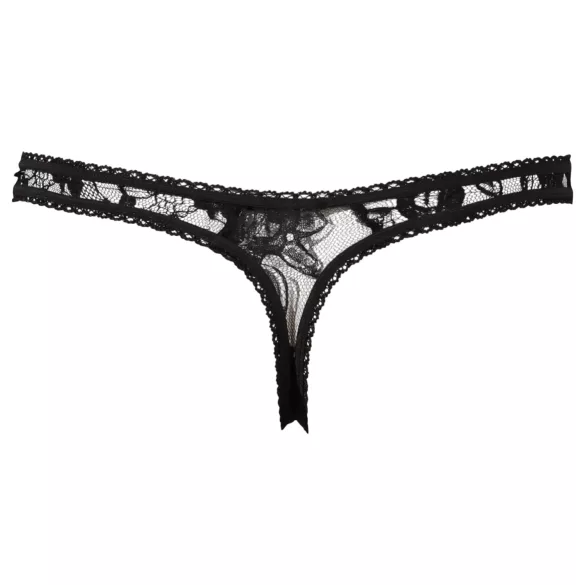 Cottelli - seksualios nėriniuotos kelnaitės - juodos - XL