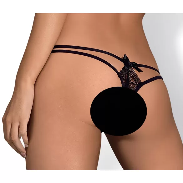 Obsessive Intensa - moteriškos nėriniuotos kelnaitės su dviem juostelėmis - L/XL