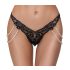 Cottelli - prabangi, siuvinėta, perlu tanga (juoda) - M/L