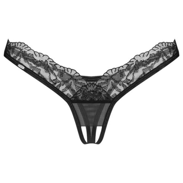 Obsessive - permatomi nėriniai stringai - juodi - L/XL