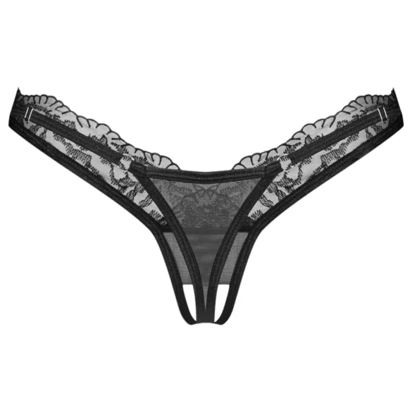 Obsessive - permatomi nėriniai stringai - juodi - L/XL