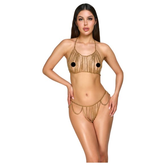 Cottelli - kūno papuošalas su grandinėle - auksinės spalvos