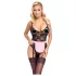 Cottelli - permatomas tarnaitės kostiumas - juoda/rožinė