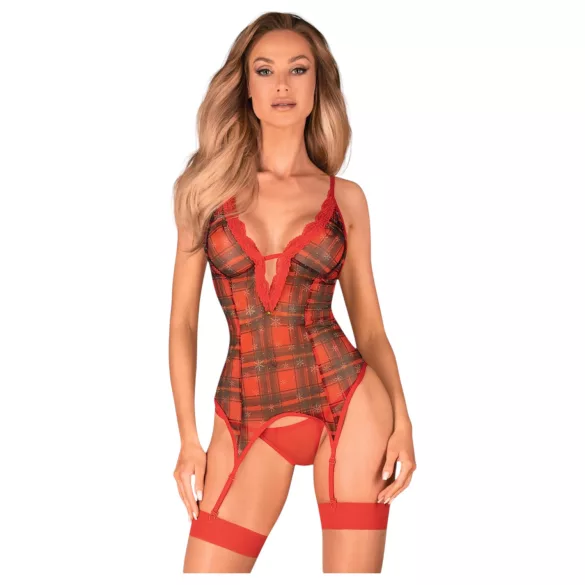 Obsessive Jollymore - Kalėdinis apatinės aprangos komplektas - XL/XXL