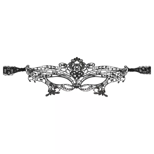 Cottelli - siuvinėta nėriniuota akių kaukė - juoda