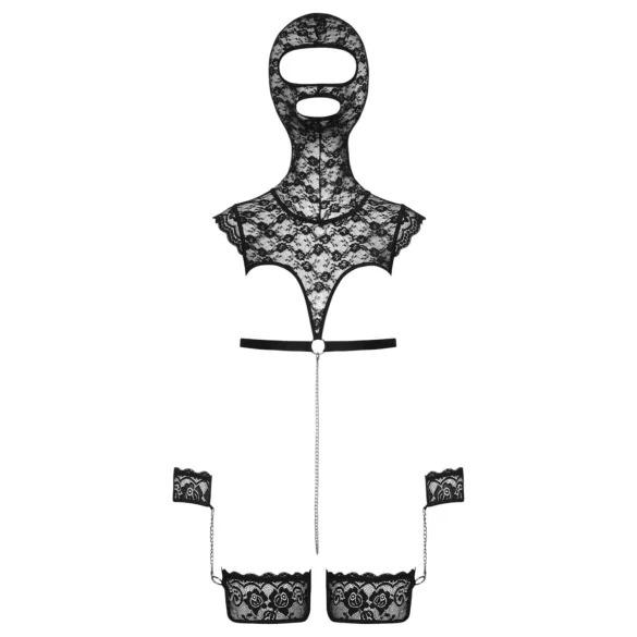 Bad Kitty - nėriniuotas BDSM rinkinys (juodas)