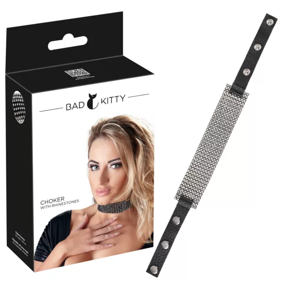 Bad Kitty - kaklo dirželis su akutėmis - juodas