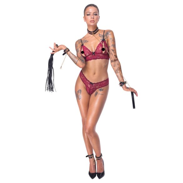 Bad Kitty - bondage rinkinys - 6 dalių - juodas