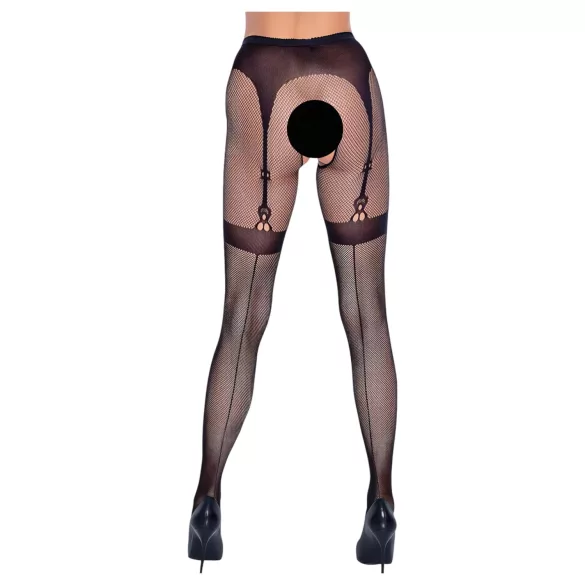 Cottelli Legwear - atviros kojinaitės su nėriniais - juodos (S-L)