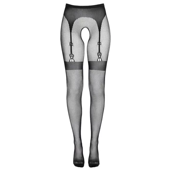 Cottelli Legwear - atviros kojinaitės su nėriniais - juodos (S-L)