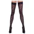 Cottelli Legwear - raštuotos kojinės su nėriniais - juodos, leopardinis raštas - 3
