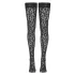 Cottelli Legwear - raštuotos kojinės su nėriniais - juodos, leopardinis raštas - 3