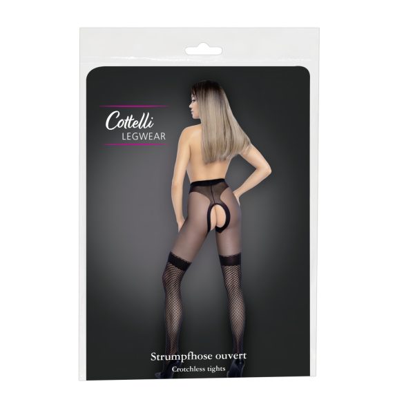 Cottelli – atviri tinklo rašto kojinės (juodos) - 4