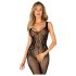 Obsessive G335 - atvira permatoma tinklinė bodystocking - juoda - S-L