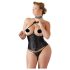Cottelli Plus Size - juodas satino korsetas - 2XL