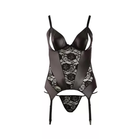 Cottelli - moteriški marškinėliai didesnių dydžių - juodi - gėlėta