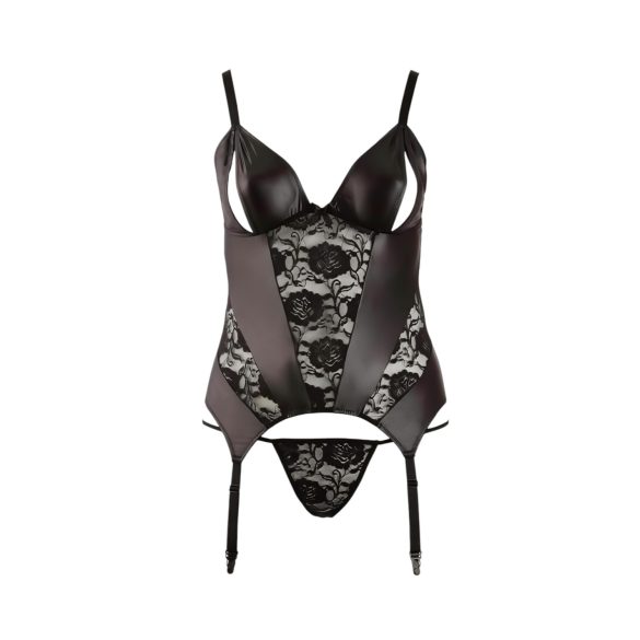 Cottelli - Gėlėta moteriška palaidinė, plius dydis (juoda) - XXXL