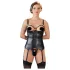 Cottelli Bondage - blizgantis pakeliamasis viršus su rankogaliais (juodas)