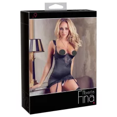   Abierta Fina - blizganti grandinėlė ir stringai (juoda) - 85B/L