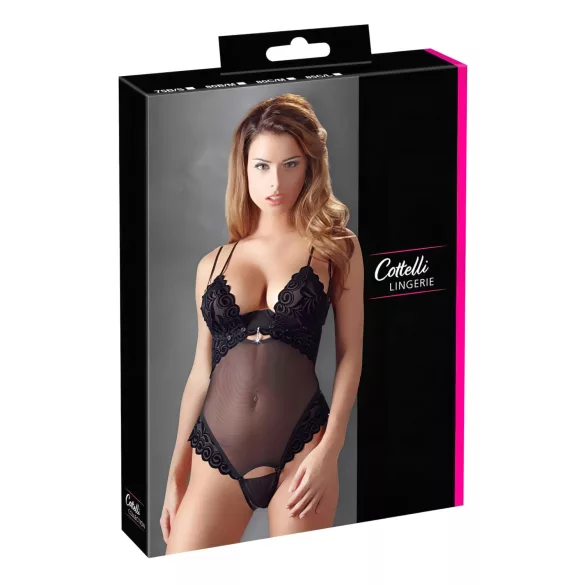 Cottelli - moteriškas body - reguliuojamas, veliūrinis - juodas - 80C/M