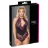 Cottelli Plus Size - kūno kostiumas - gėlėtas raštas - juoda/violetinė - 2XL