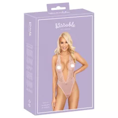 Kissable - moteriškas nėriniuotas bodis - rožinis - L/XL