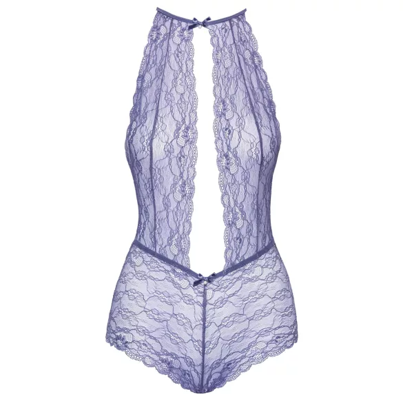 Kissable - nėriniuotas kūno kostiumas su kaklo dirželiu - violetinis - L/XL