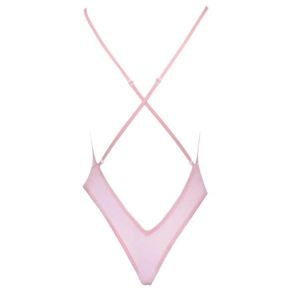 Kissable - moteriškas bodis su rožių siuvinėjimu - rožinis - L/XL