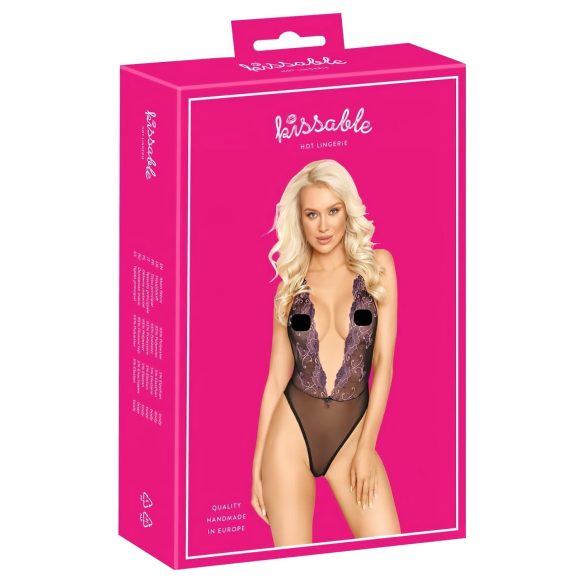 Bučiuojamas - rausvas siuvinėjimo kūnelis (juodas) - L/XL