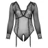 Cottelli Curves - permatomas bodis (juodas) - 2XL