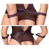 Cottelli Bondage - atviras bodis ir rankų pančiai (juoda) - XL