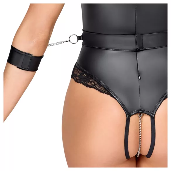 Cottelli Bondage - atvira krūtinė bodis - juodas