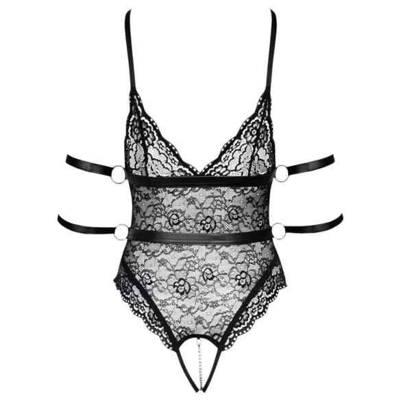 Cottelli Bondage - atvira nėriniuota bodis - juoda - L
