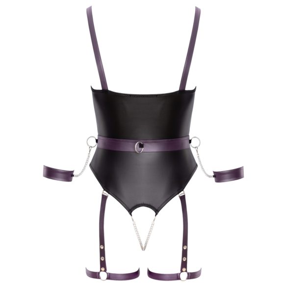 Cottelli - atvira bondage bodi su antrankiais - juoda - M