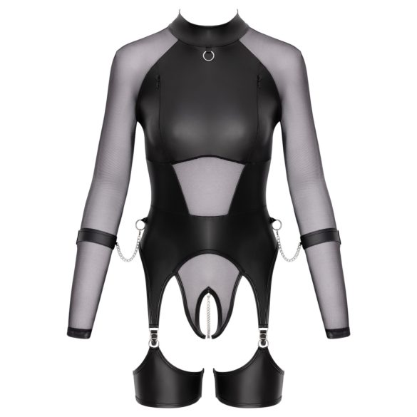 Cottelli Bondage - permatomas viršus su antrankiais - juoda - L