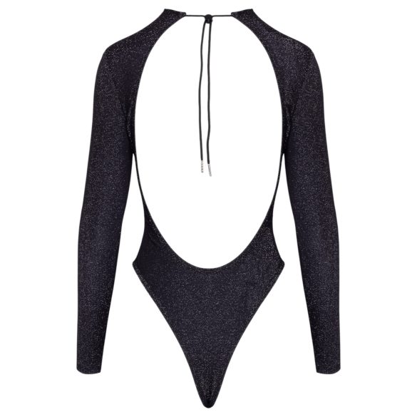 Cottelli - atvira nugara, žvilgantis bodis (juodas)