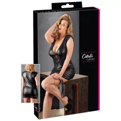   Cottelli Plus Size - blizgi suknelė su nėriniais - juoda - XXL