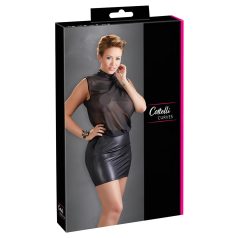Cottelli Plus Size - blizgi šifono suknelė - juoda