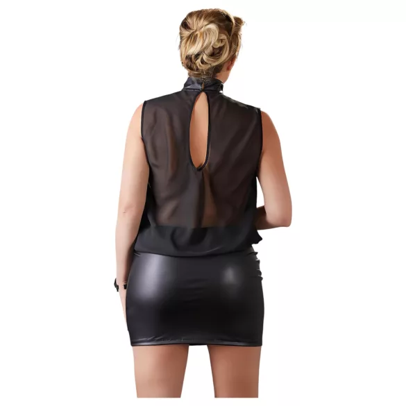 Cottelli Plus Size - blizgi šifono suknelė - juoda